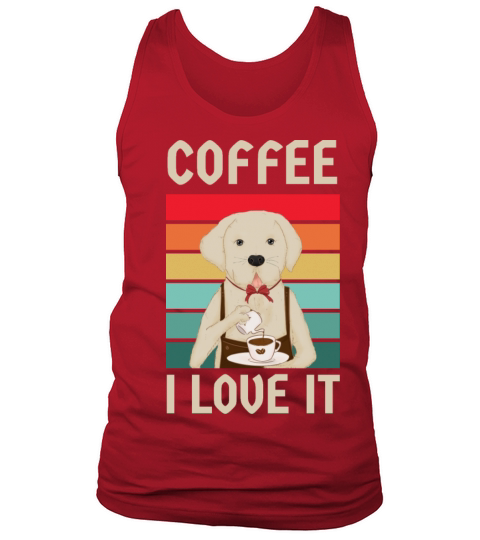 Retro Vintage dog - coffee i love it Tank Top Unisex