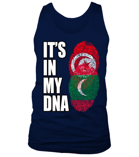 Tunisian And Maldivian Mix Heritage DNA Flag Tank Top Unisex
