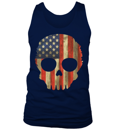 vintage skull flag us Tank Top Unisex