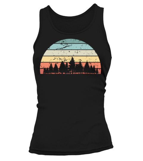 Retro Forestry Sunset Vintage forest Sunrise Tank top Woman