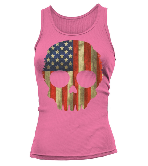 vintage skull flag us Tank top Woman