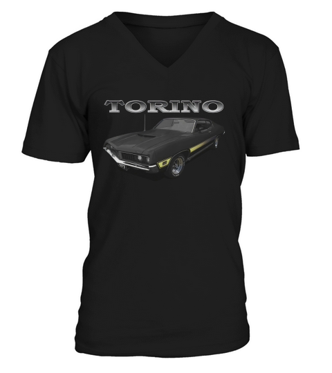 1971 Ford Torino Black V-Neck T-shirt