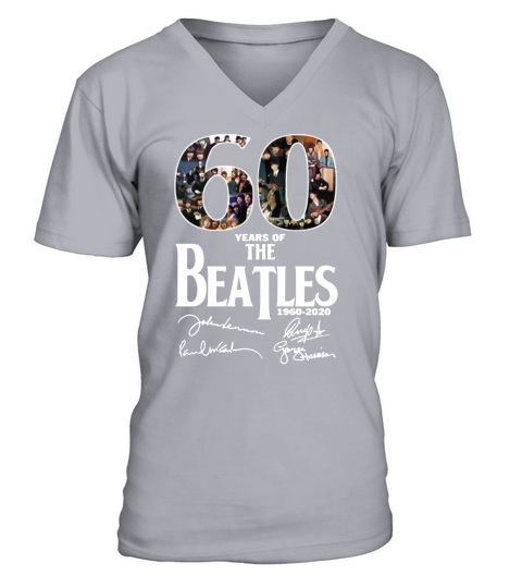 60 Jahre Beatles 1960 2020 Unterschrift V-Neck T-shirt