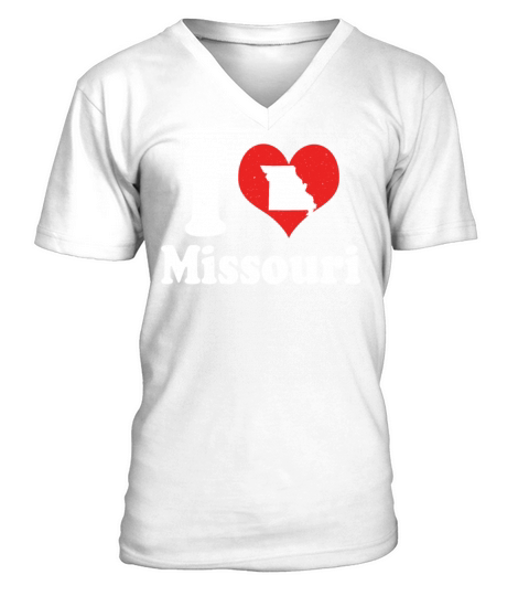 America Citizen US State Love I Heart Missouri V-Neck T-shirt