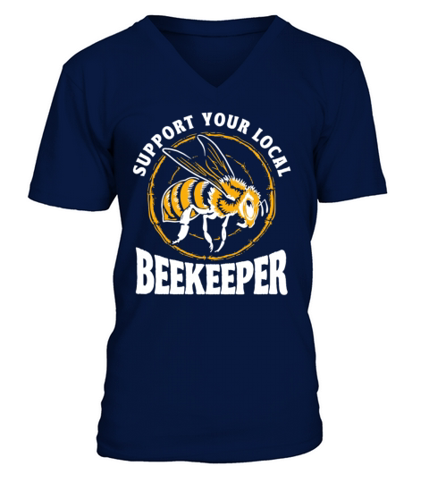 Beekeeping Apiculturist Bee Support Beekeeper V-Neck T-shirt