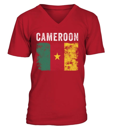 Cameroon Flag Vintage - Cameroonian Flag V-Neck T-shirt
