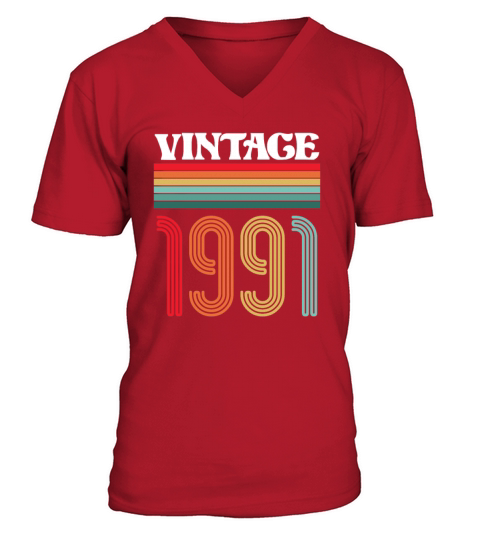 Celebrating Birth Year 1991 Vintage V-Neck T-shirt