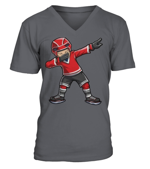Dabbing Ice Hockey T Shirt Funny Dab Squad Boys Kids Gifts copy V-Neck T-shirt
