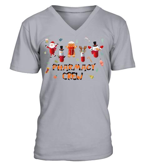 Funny Christmas Pharmacy Shirt Pharmacist Santa V-Neck T-shirt