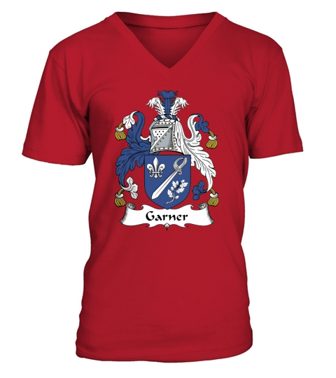 Garner Family Crest  Coat of Arms British Family Crests V-Neck T-shirt