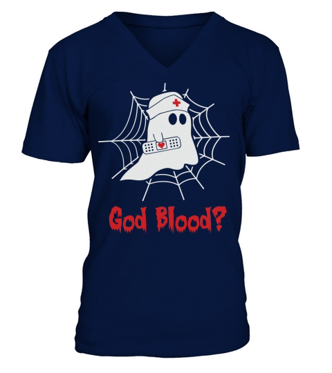 God Blood Funny Boo Halloween V-Neck T-shirt