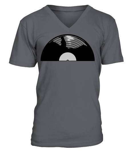 Half vinyl record music V-Neck T-shirt