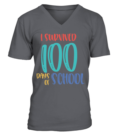 I survived 100 days of school V-Neck T-shirt