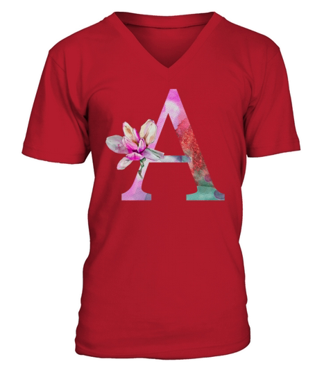 Letter A V-Neck T-shirt