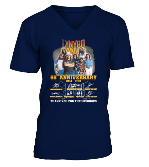 Lynyrd Skynyrd 55th Anniversary 1964-2019 Signatures shirt - Unisex Long Sleeve V-Neck T-shirt