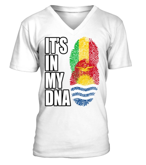 Malian And Kiribati Mix Heritage DNA Flag V-Neck T-shirt