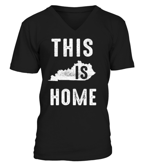 Map America US State Flag This Home Kentucky V-Neck T-shirt