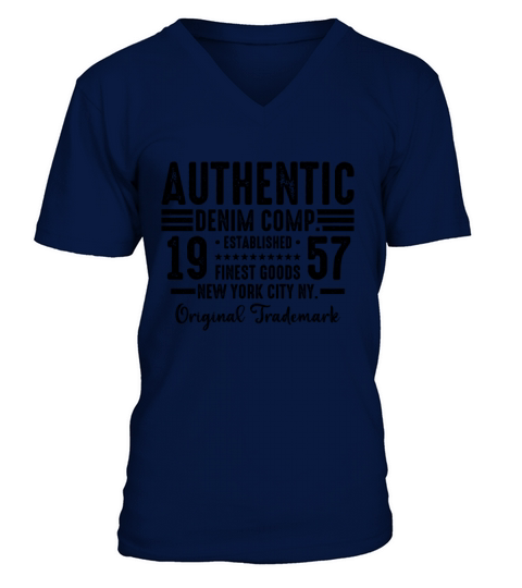New York City Born In 1957 Vintage Birthday V-Neck T-shirt