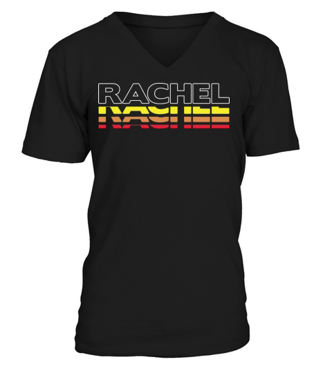 Rachel First Name Funny Vintage Sunset Rachel V-Neck T-shirt