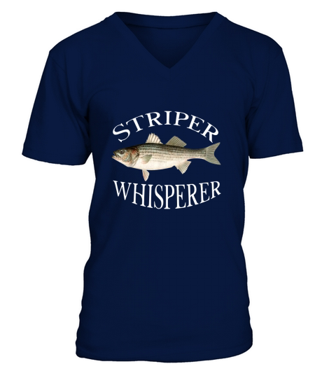 Striper Whisperer Striped Bass Fish Illustration Fishing shirt - Baby Onesie V-Neck T-shirt