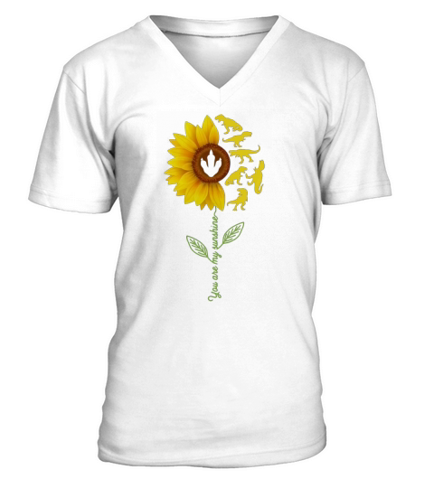Sunflower you are my sunshine Dinosaur shirt V-Neck T-shirt