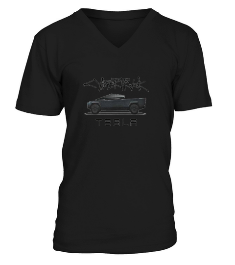 Tesla CYBERTRUCK Truck and Logo V-Neck T-shirt