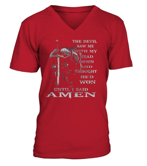 The Devil Saw Me With My Head Down Thought HeD Won Tshirt LIMTED EDITION V-Neck T-shirt
