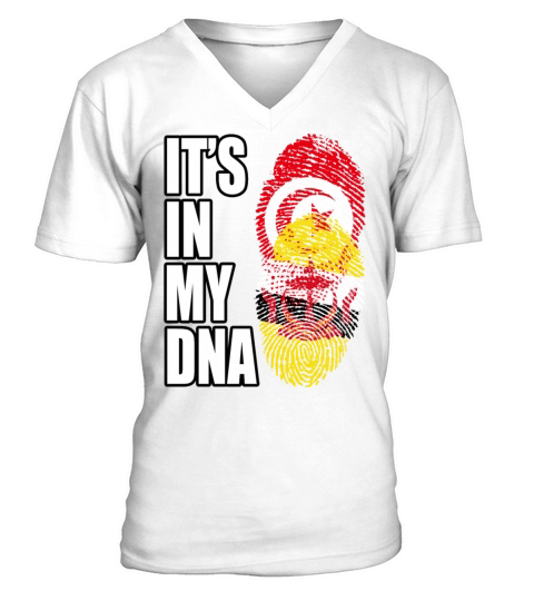Tunisian And Bruneian Mix Heritage DNA Flag V-Neck T-shirt