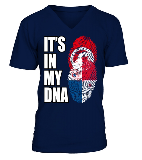 Tunisian And Panamanian Mix Heritage DNA Flag V-Neck T-shirt