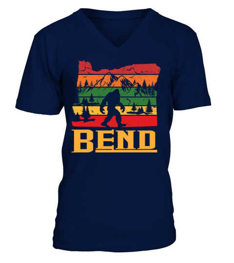 Vintage Oregon Bigfoot Mountain Bend Hiking Trip V-Neck T-shirt