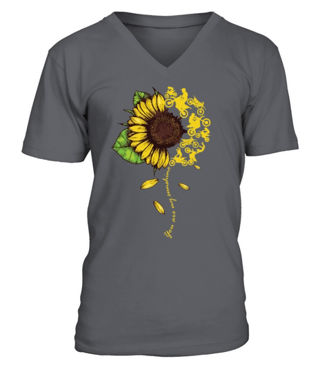 You Are My Sunshine Sunflower Dirtbike Motocross V-Neck T-shirt