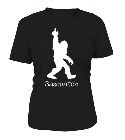 Bigfoot Middle Finger Black Sasquatch shirt - Round Pendant Necklace Women's T-Shirt