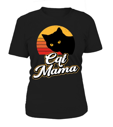 Cat Mama Vintage Eighties Cat Retro Distressed Women's T-Shirt