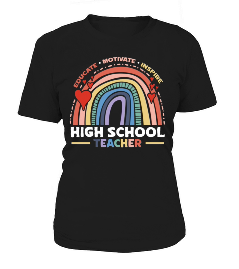 Educate Motivate Inspire High School Teacher Boho Women's T-Shirt