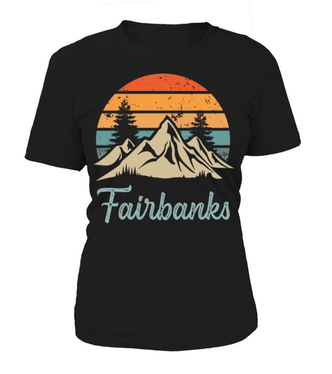 Fairbanks Retro Vintage Mountain Sunset Outdoors W Women's T-Shirt