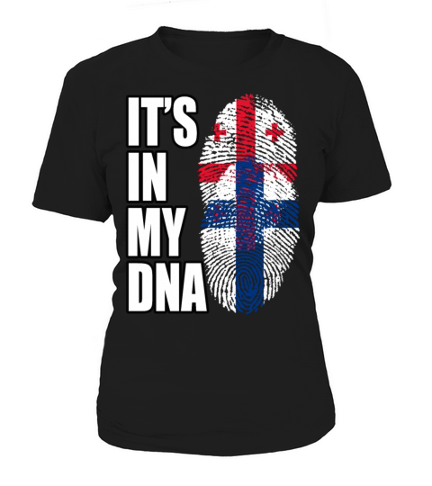 Georgian And Finland Mix Heritage DNA Flag Women's T-Shirt