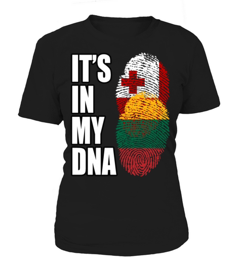 Tongan And Lithuanian Mix Heritage DNA Flag Women's T-Shirt