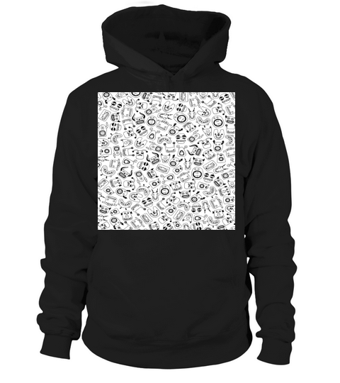 Cute Monster Pattern - Kid Friendly Abstract Hoodie Unisex