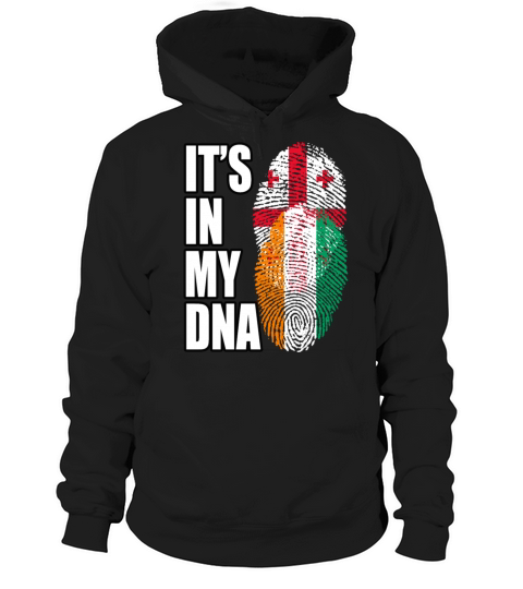 Georgian And Ivorian Mix Heritage DNA Flag Hoodie Unisex