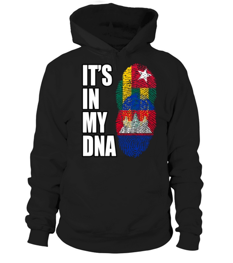 Togolese And Cambodian Mix Heritage DNA Flag Hoodie Unisex