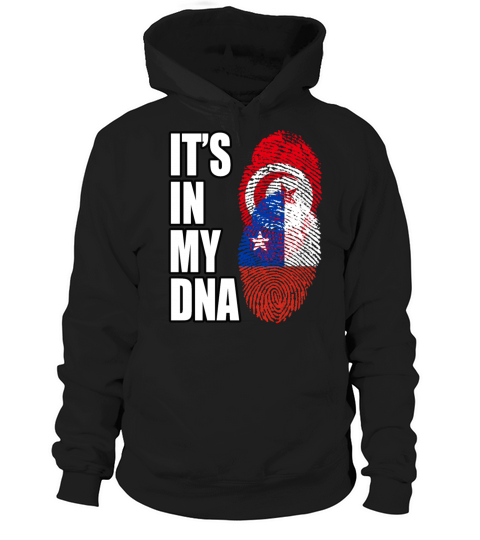 Tunisian And Chilean Mix Heritage DNA Flag Hoodie Unisex