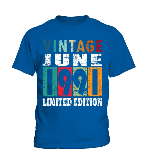 1991 vintage born in June gift Kids T-Shirt