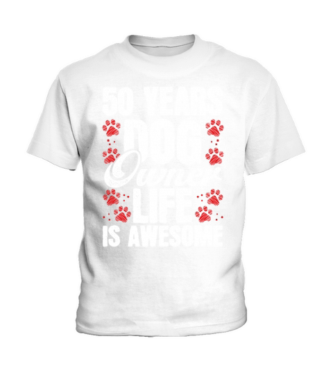 50 Year Old Dog Dog Mom Dog Dad 50th Birthday Kids T-Shirt