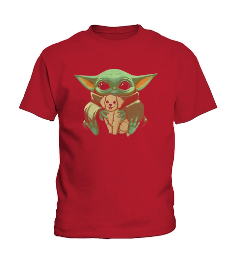 Baby Yoda Hug Golden Retriever Kids T-Shirt