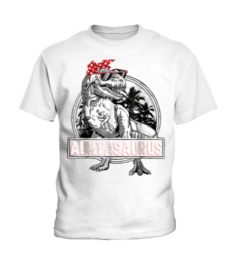 Funny Aunt Saurus Dinosaur T Shirt Women Auntie Gift - Ladies Flowy Tank Kids T-Shirt