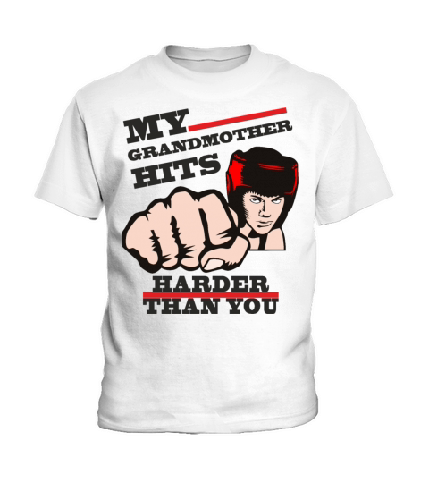 Grandmother gift meme boxing funny humor fist Kids T-Shirt