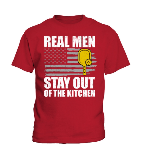 Real Men Stay Out Of The Kitchen American Flag Kids T-Shirt