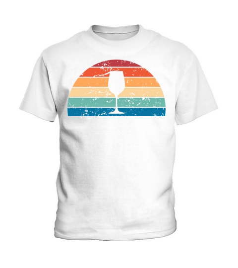 Retro Wine Sunset Vintage alcohol Sunrise Kids T-Shirt