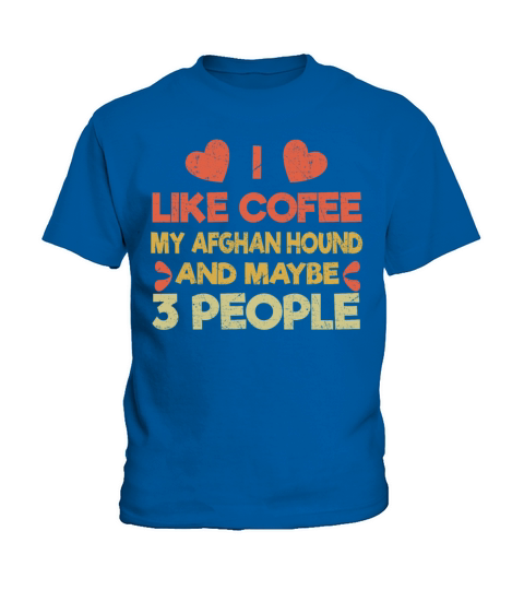 Vintage Pet Dog Like Coffee Love Afghan Hound Kids T-Shirt