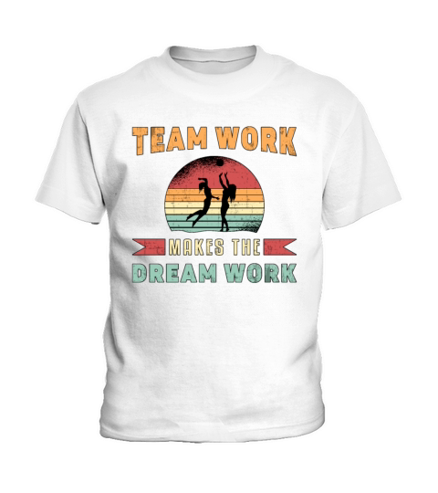 Volleyball Team Work Makes Dream Work Beach Retro Kids T-Shirt